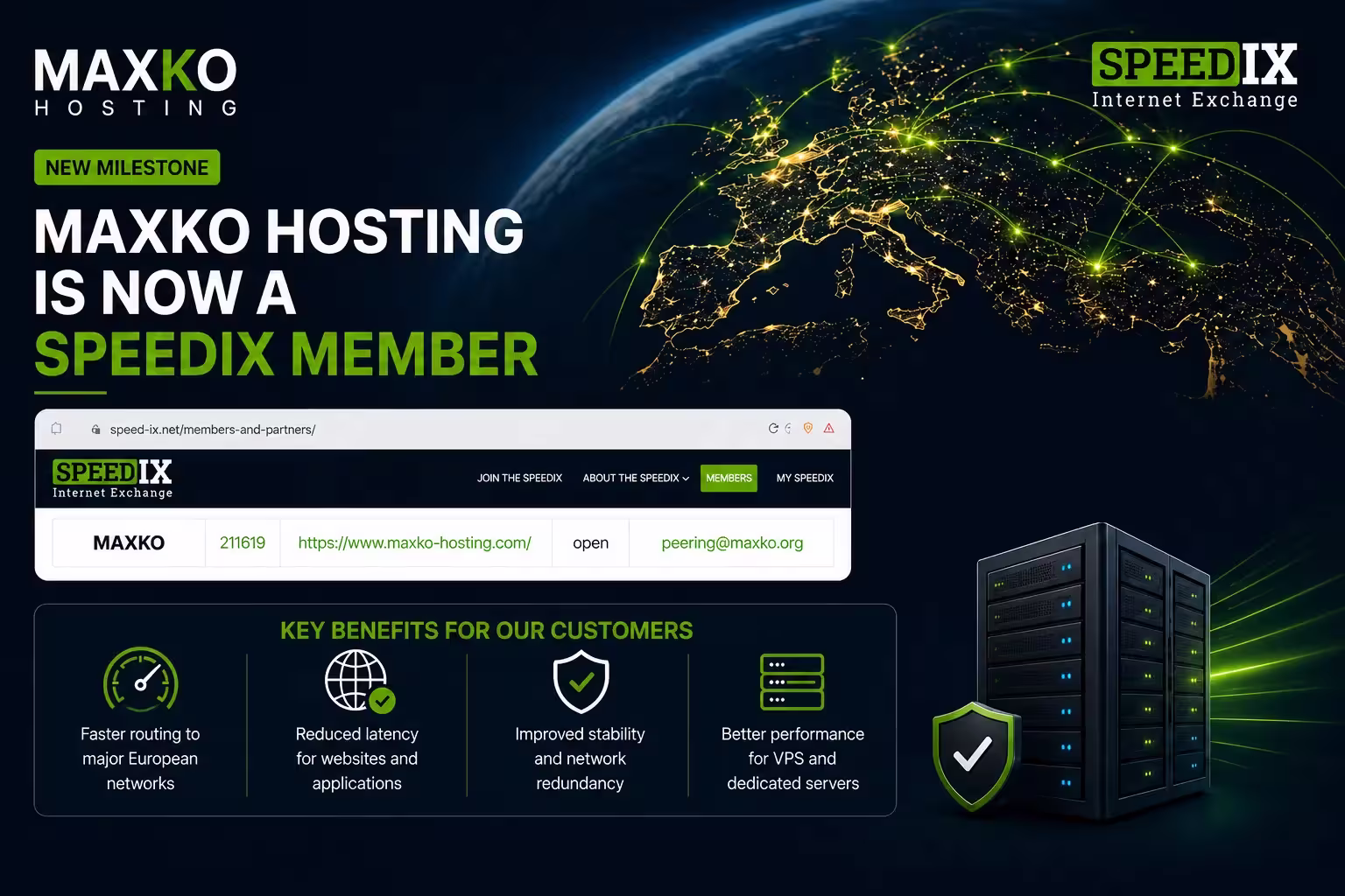 MAXKO Hosting postaje član SpeedIX Internet Exchange-a