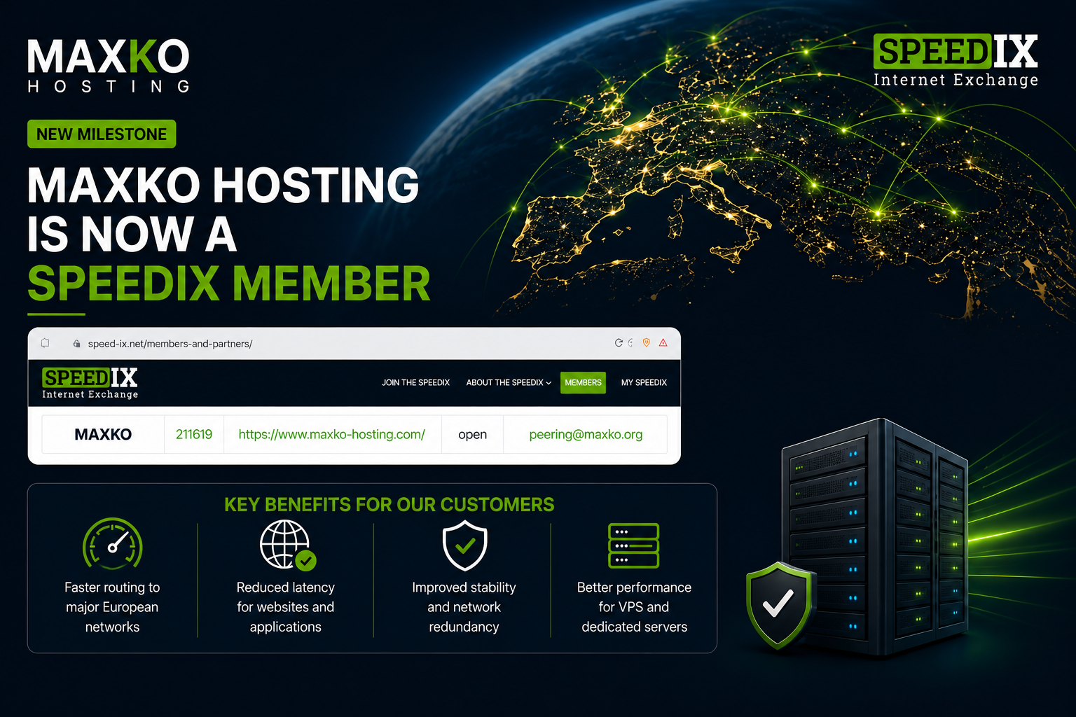 MAXKO Hosting postaje član SpeedIX Internet Exchange-a