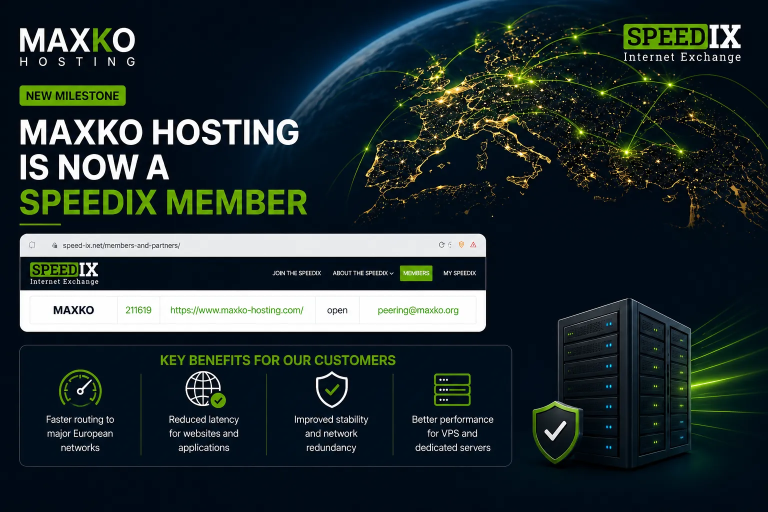 MAXKO Hosting postaje član SpeedIX Internet Exchange-a